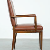 Vintage Scandinavian wooden and cowhide side/desk/chair from the 60s/70s