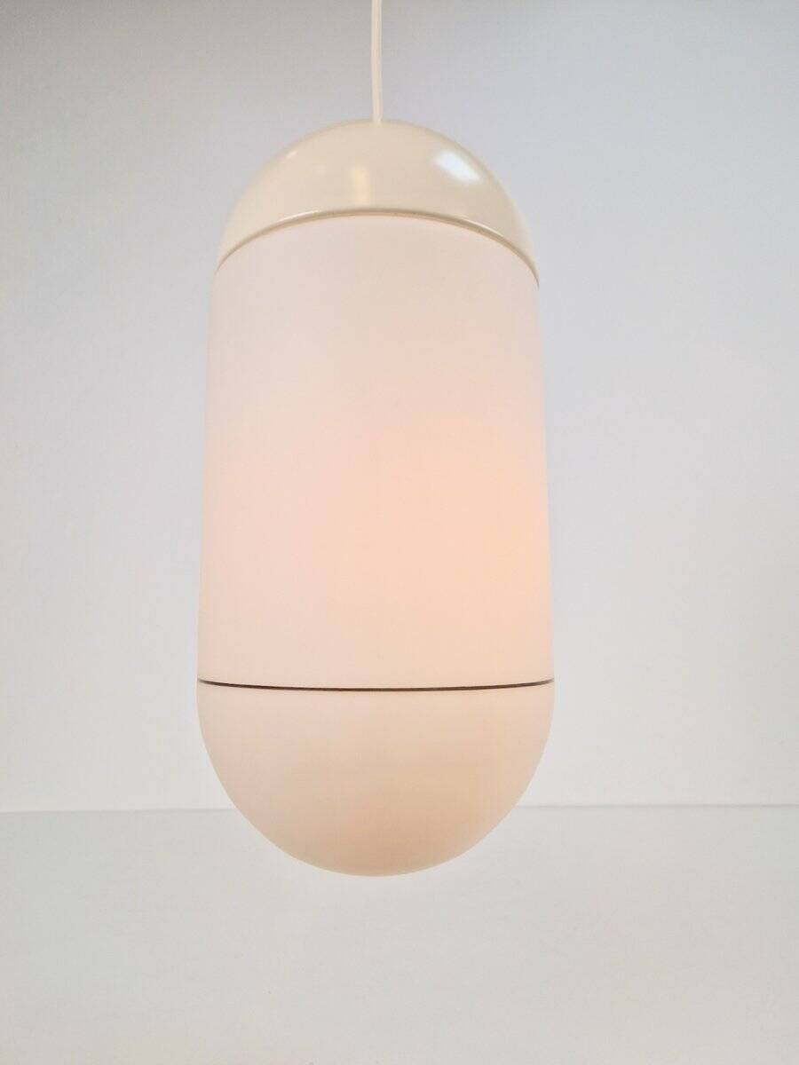 Vintage Pill Pendant Lamp in Milk Glass from Peill & Putzler, Germany, 1960s