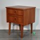 Danish beside tables in teck 2 drawers, scandinavian 1960