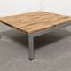 Pair of coffee tables or side tables in solid oak, France circa 1970.