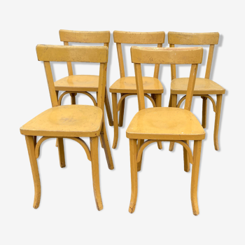 Set de 5 chaises bistrot baumann