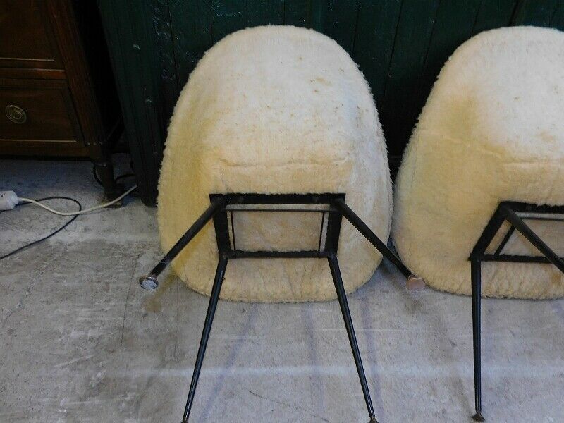 Pair of haired armchairs 1960