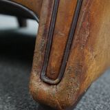 Striking modern design armchair made of high-quality sheepskin leather