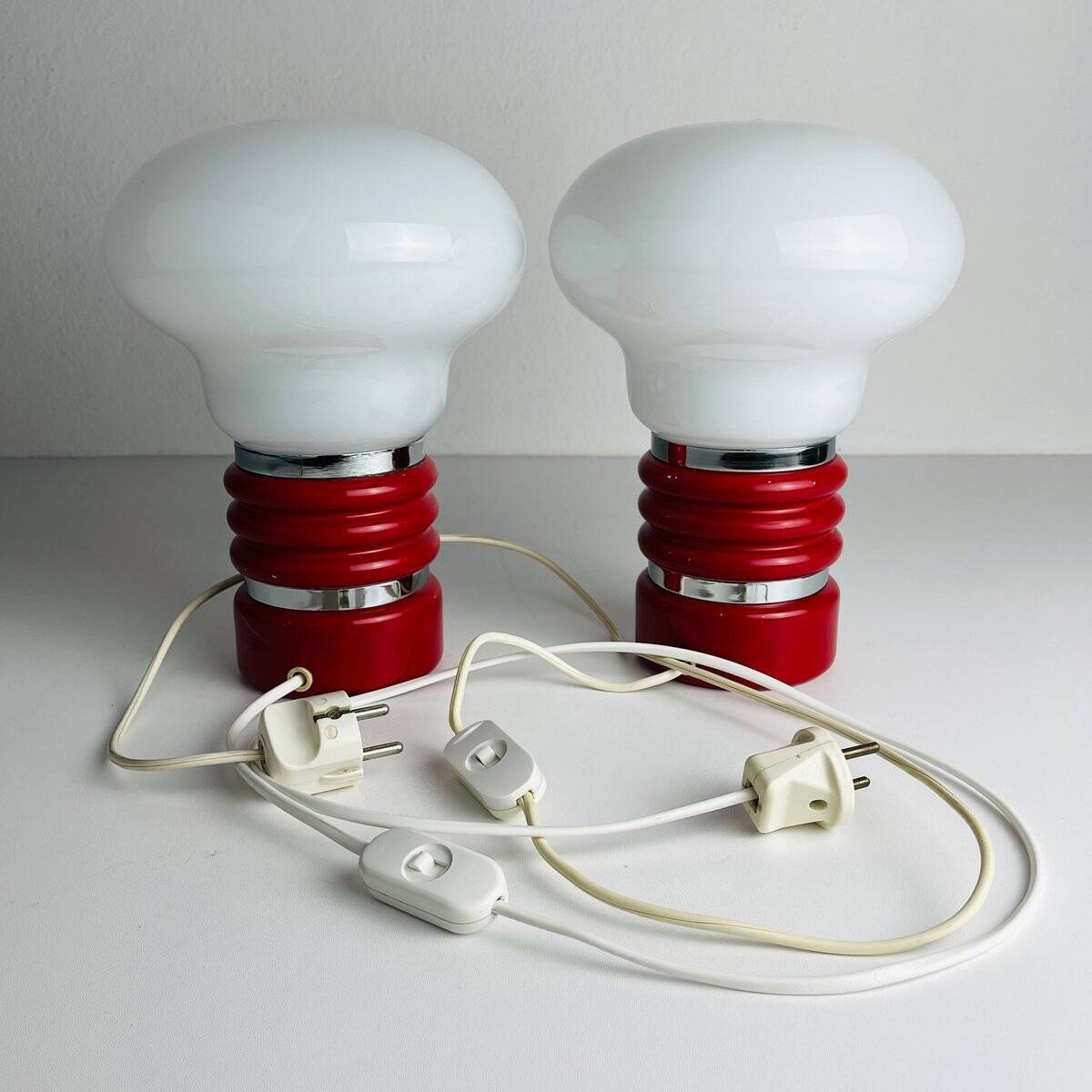 Mid-century table lamps model Bulb attributed to Enrico Tronconi, Italy 1970s, set of 2.