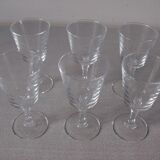Set of 6 old glasses with initial C monogram engraved 9.7 cm