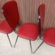 Chaises vintage skaï rouge
