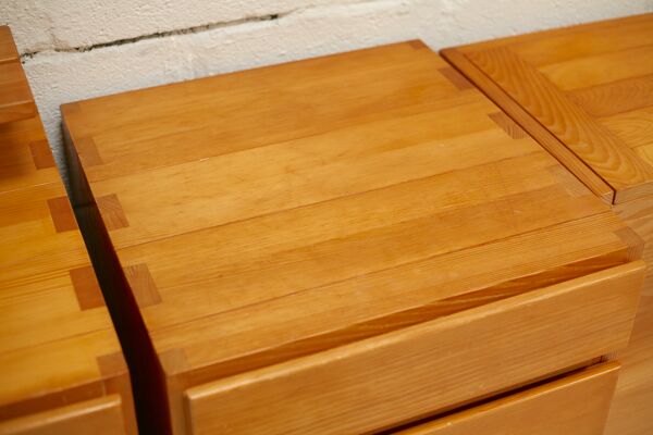 Ensemble de bureau modulable pin Maison Regain France circa 1975