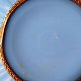 Art Deco vase in molded and pressed opaline. Stamped CLA France décor of Birds