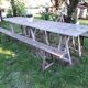 Vintage Guinguette table set with 2 benches