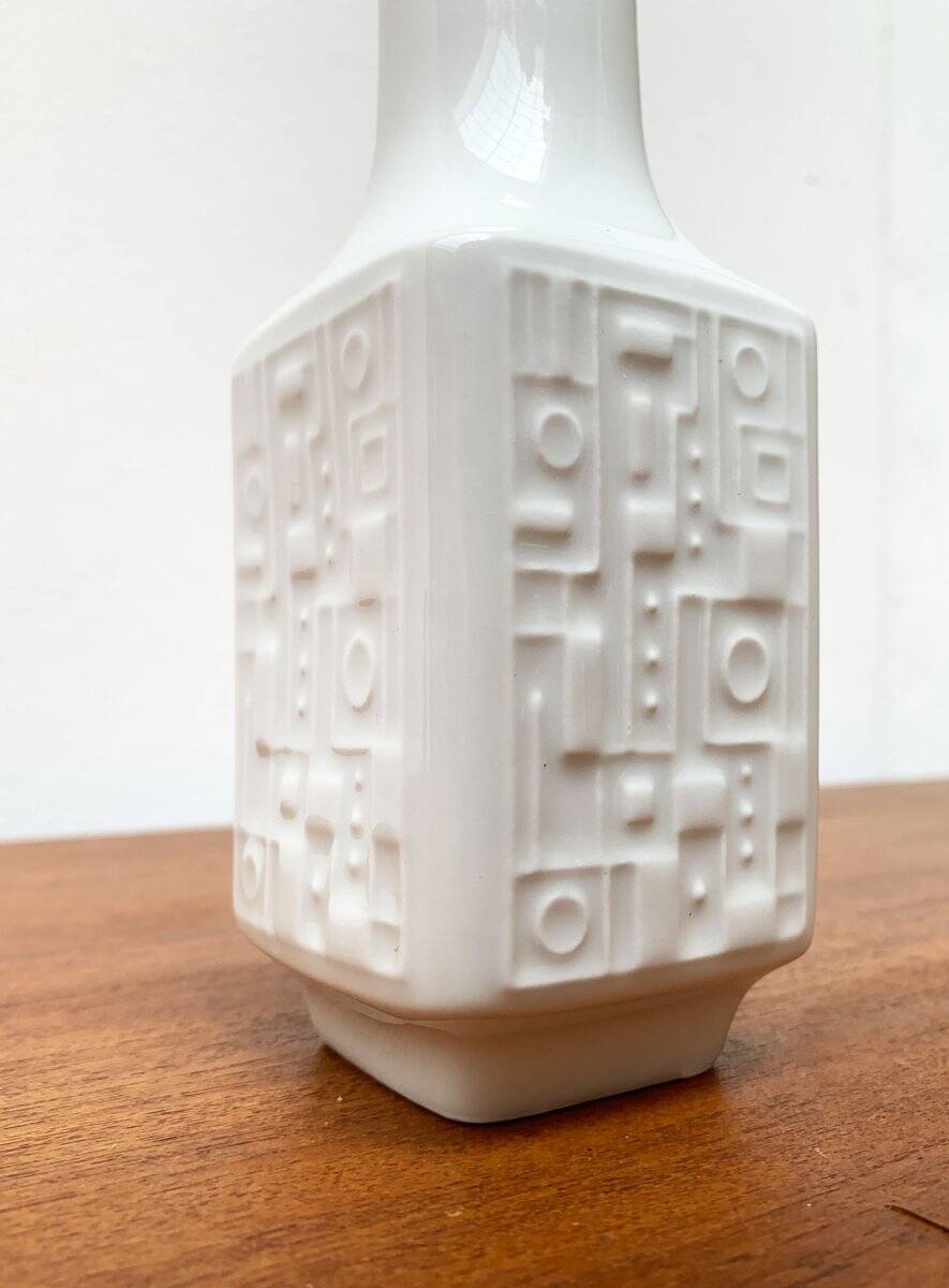 Brutalist porcelain vase from mid-century Wunsiedel Bavaria Porcelain, 1960s.