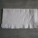 Old bolster case embroidered in cotton :180x41cm