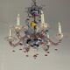 Venetian Chandelier In Multicolored Murano Glass, 6 Arms Of Light