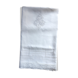 Milan lace-lined lace-lined sheet, 19th century, monogrammed NS