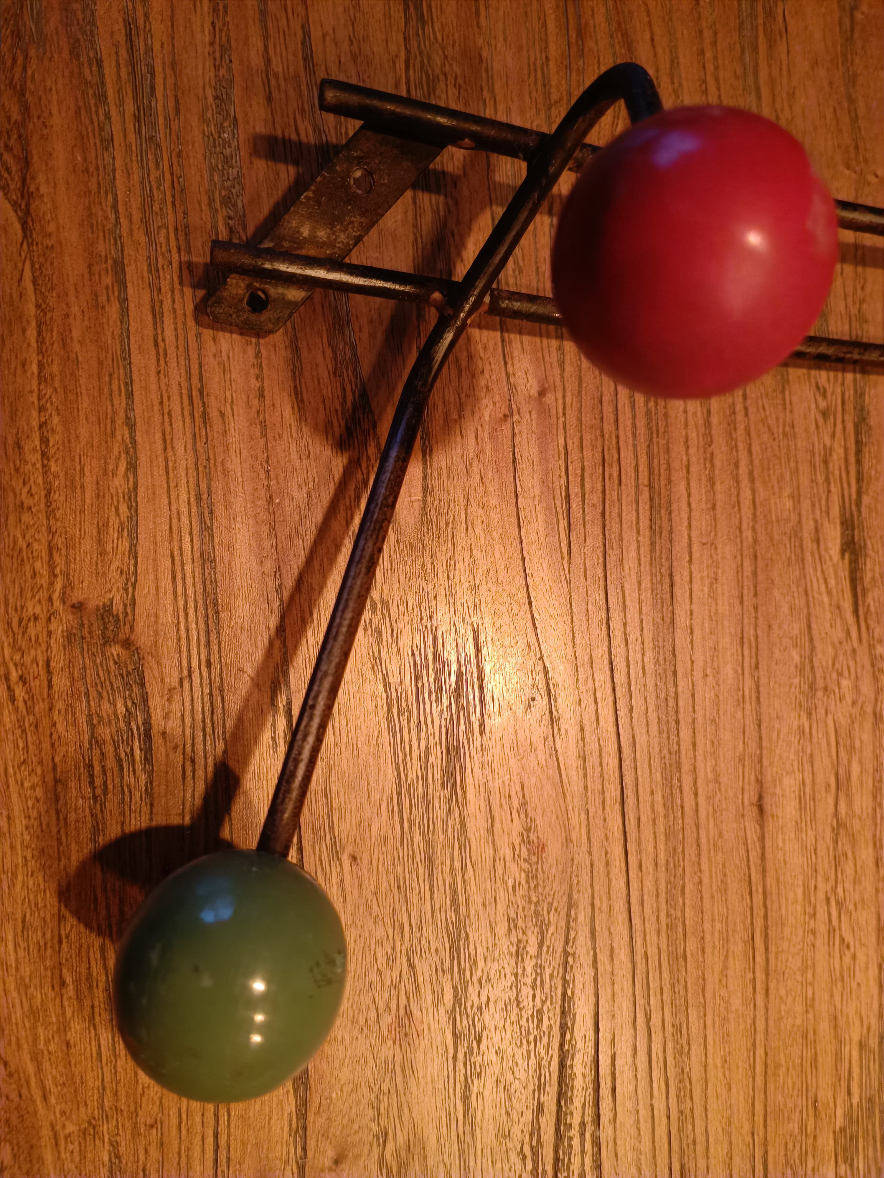Vintage wall coat rack 8 balls