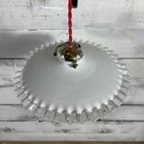 Opaline suspension pleated red cord