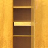 Large vintage mid century modern 5-door wardrobe in flamed maple, 1960s