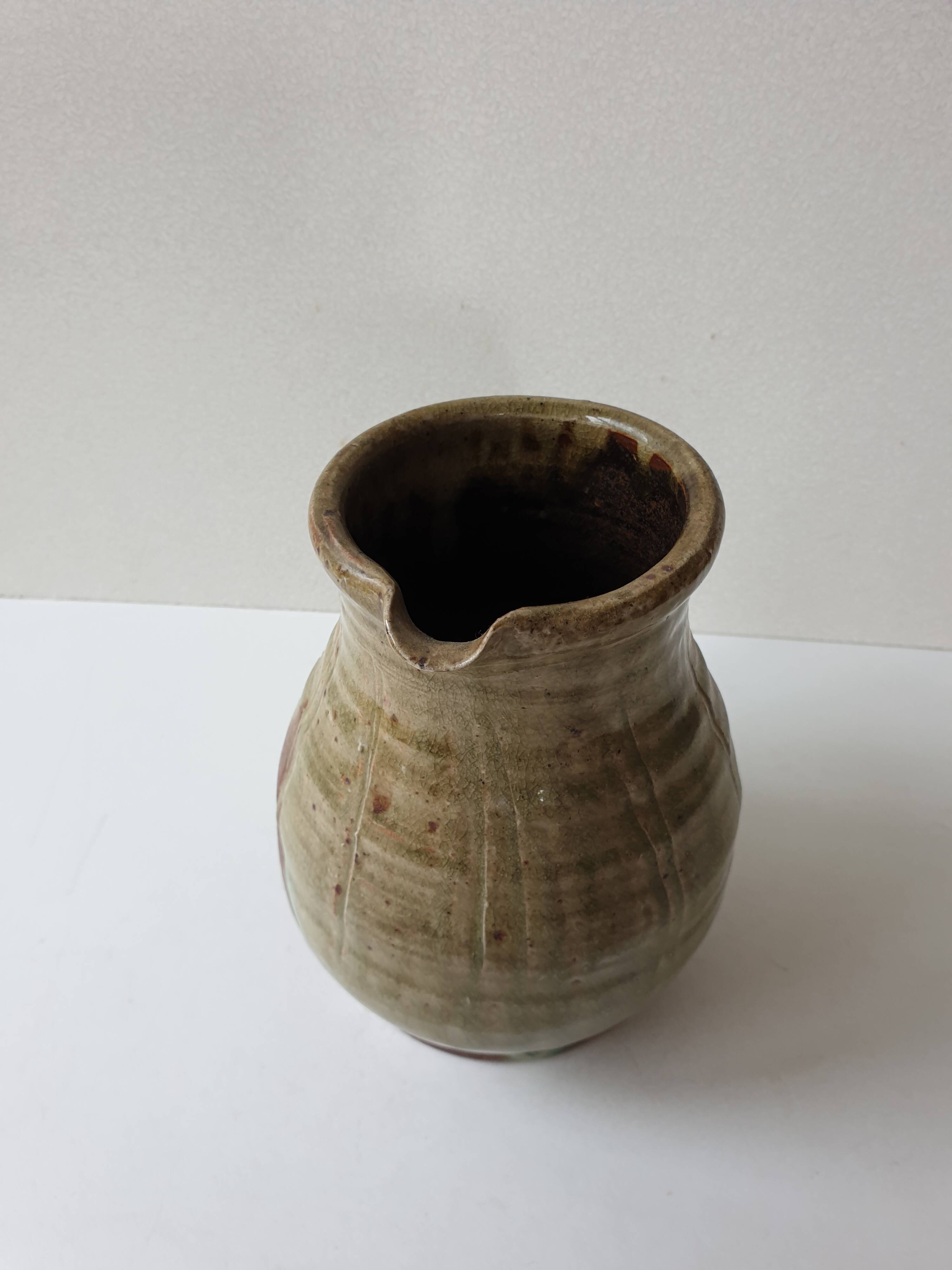 Ceramic pitcher (stoneware) Signed Jean Michel Doix