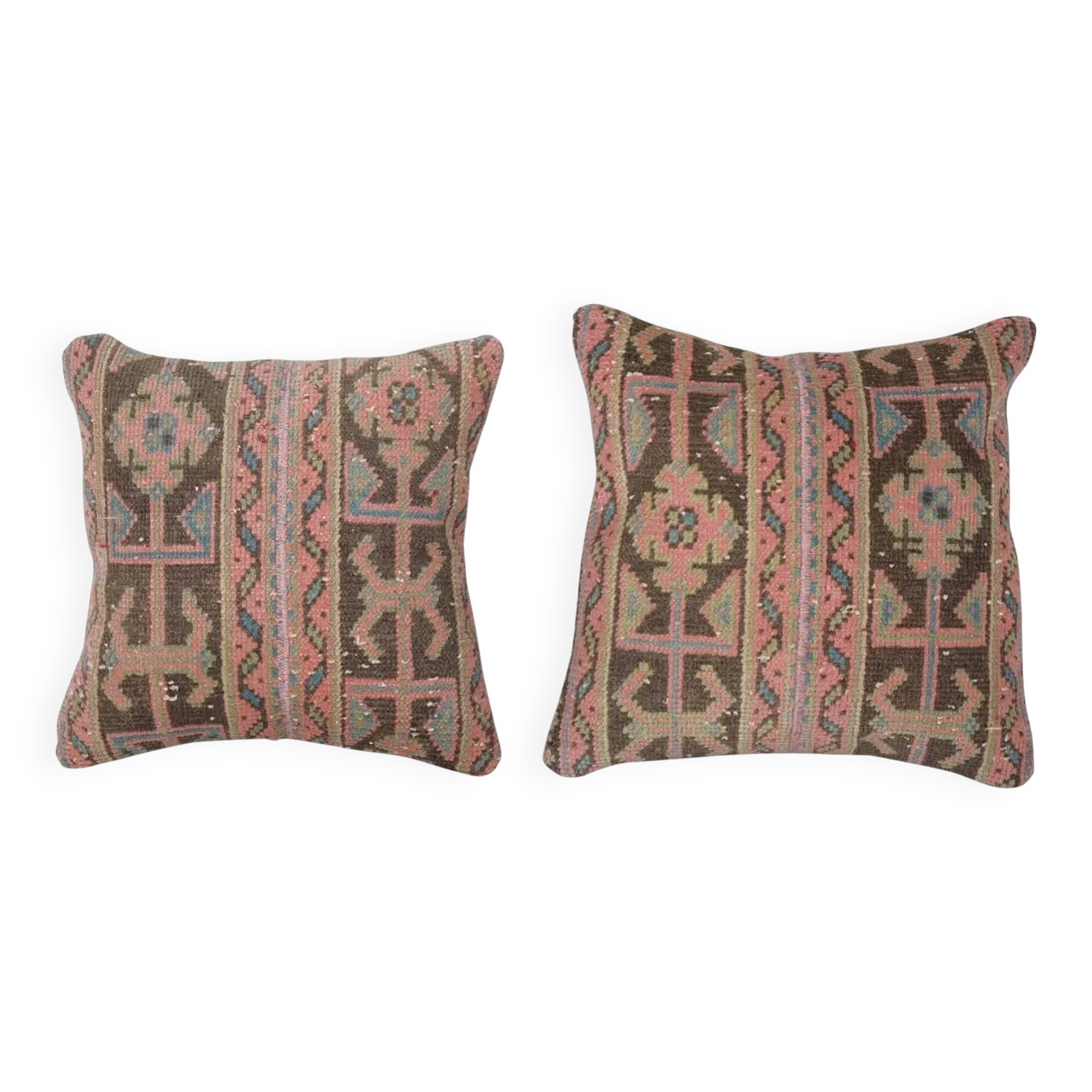 Set of 2 vintage Turkish cushion covers 46x46 cm
