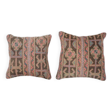 Lot de 2 housses de coussin turque vintage 46x46 cm