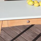 Vintage desk table with compass legs