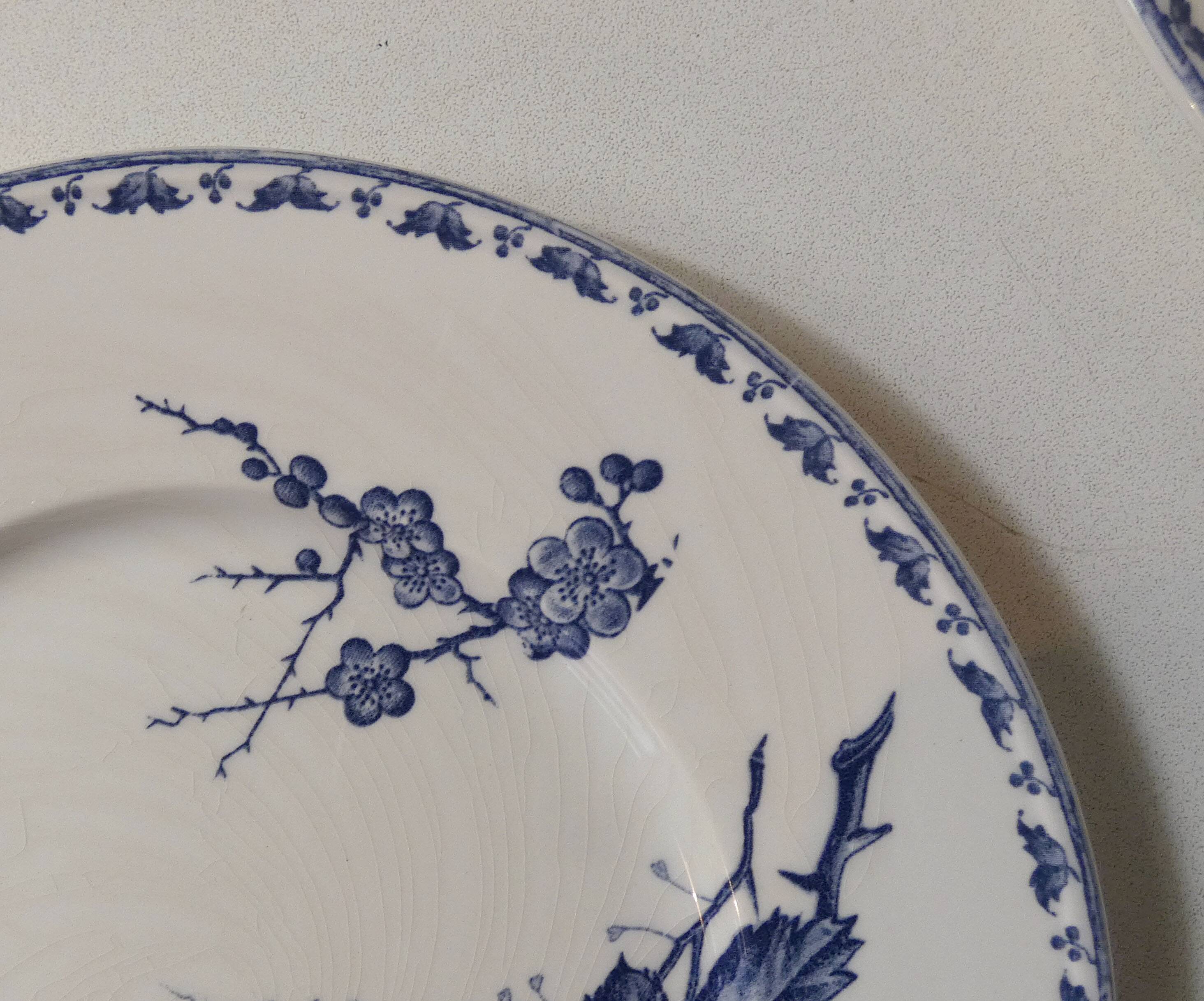 Terre de fer 6 Sarreguemines butterfly dessert plates