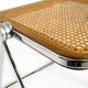 Chaise pliante Plia des années 1970 avec cannage de Vienne par Giancarlo Piretti pour Castelli