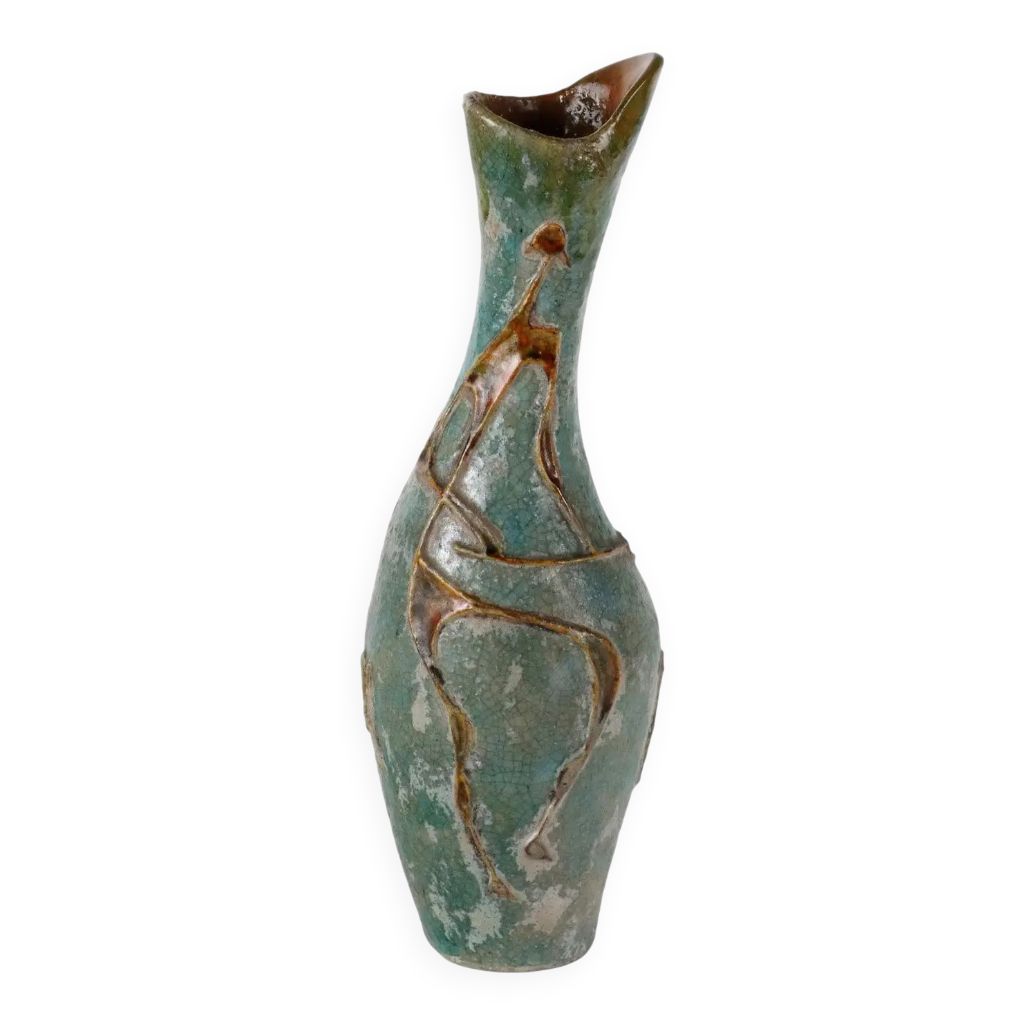 Terracotta vase C. Zauli, Italy, 1950s