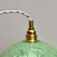 Suspension abat-jour vintage en verre de Clichy vert
