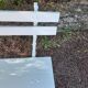 Old garden bench with cast iron feet and wooden planks