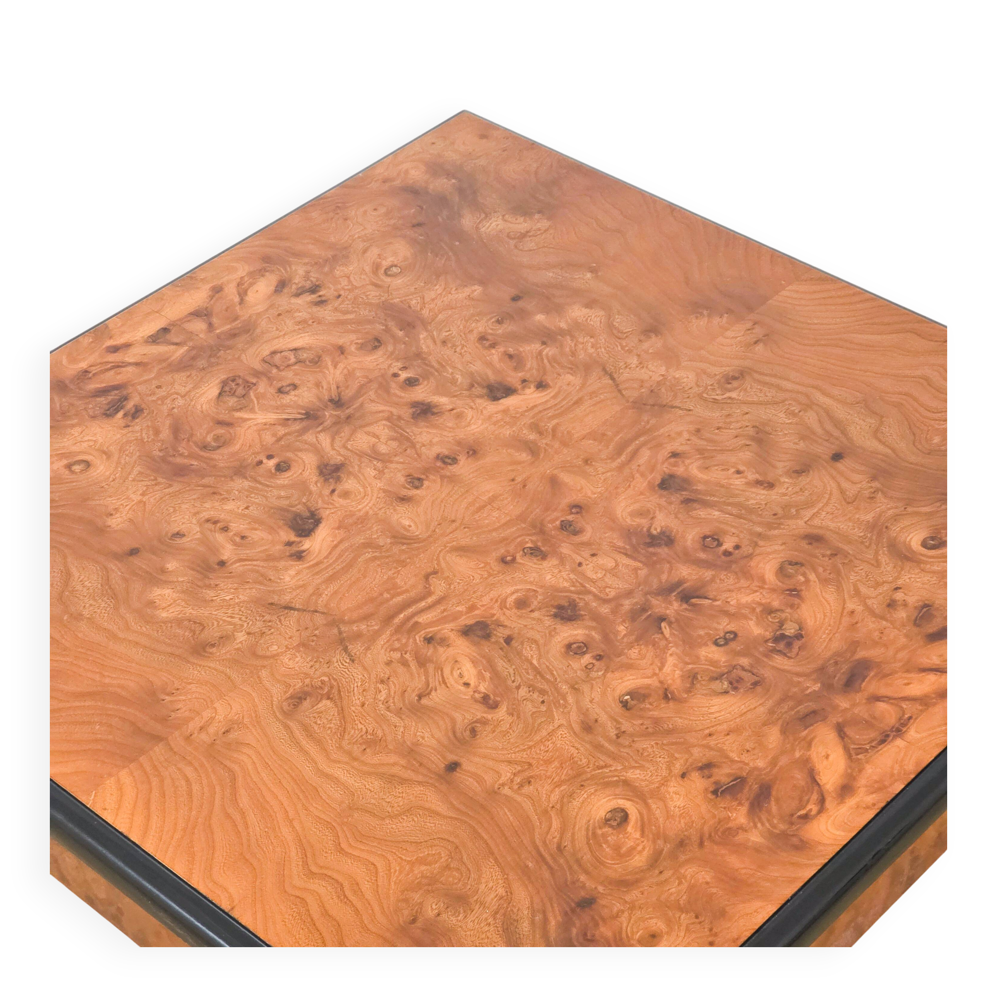 Coffee table in elm burl - 1970s