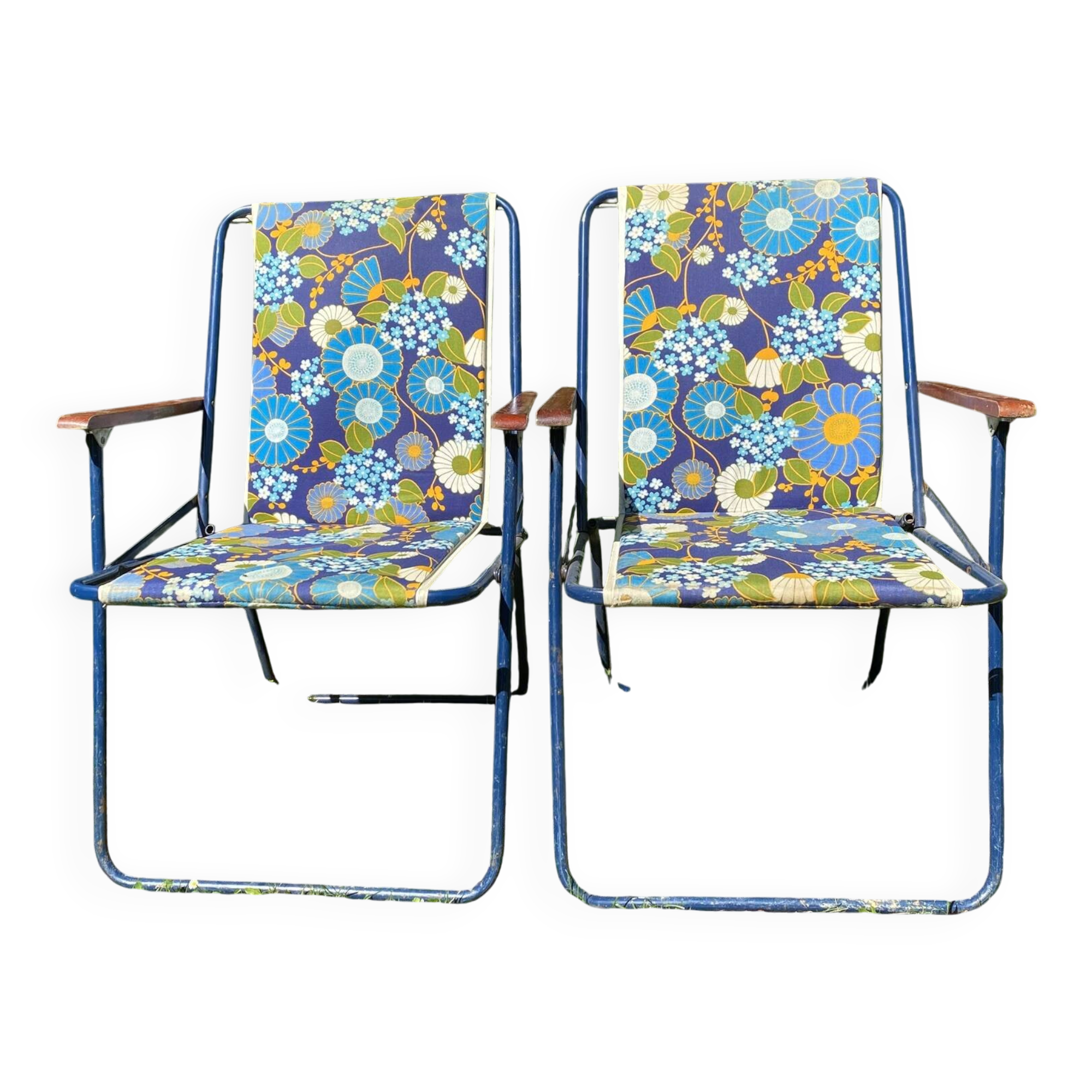 Chaises de camping pliantes années 70 , chaises de jardin