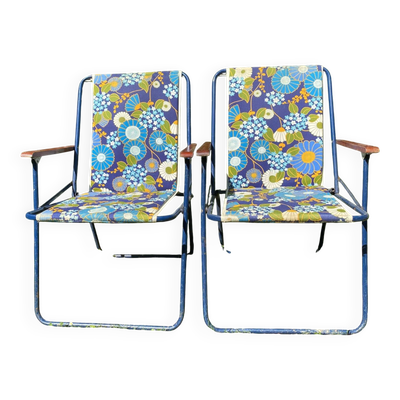 Chaises de camping pliantes années 70 , chaises de jardin