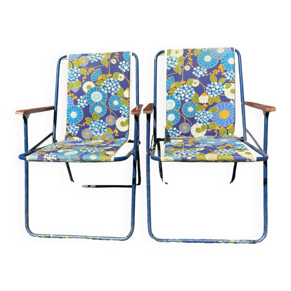 Chaises de camping pliantes années 70 , chaises de jardin
