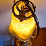 Art nouveau gilded bronze lamp signed Muller Frères