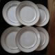 Ensemble de 6 assiettes plates en porcelaine Frise dorée