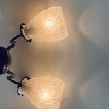 Art Deco wall lamp double fires