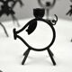 Set of 6 Black Metal Farm Animal Candleholders — Gunnar Ander for Ystad-Metall, Sweden, 1960s