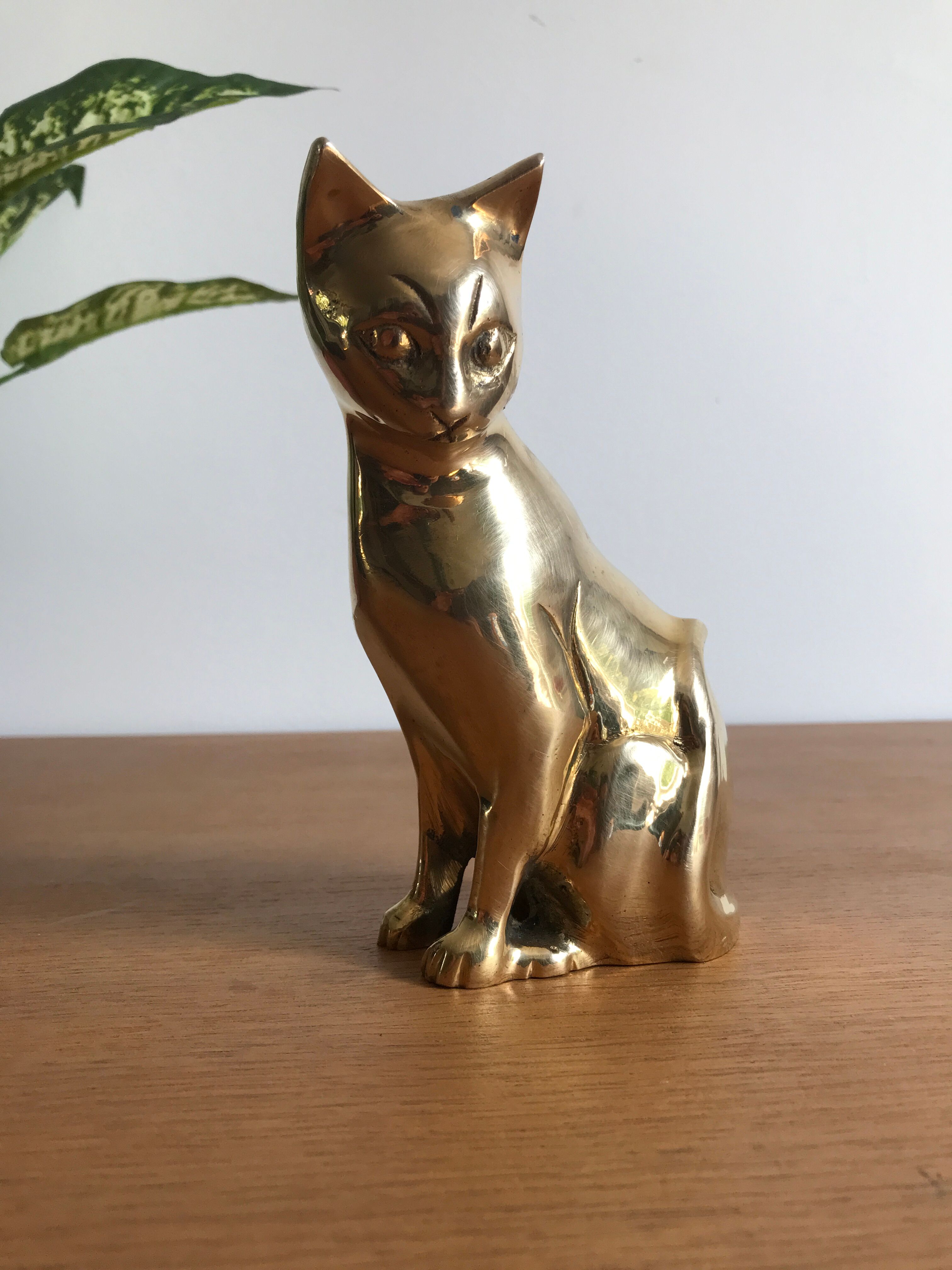 Vintage brass cat