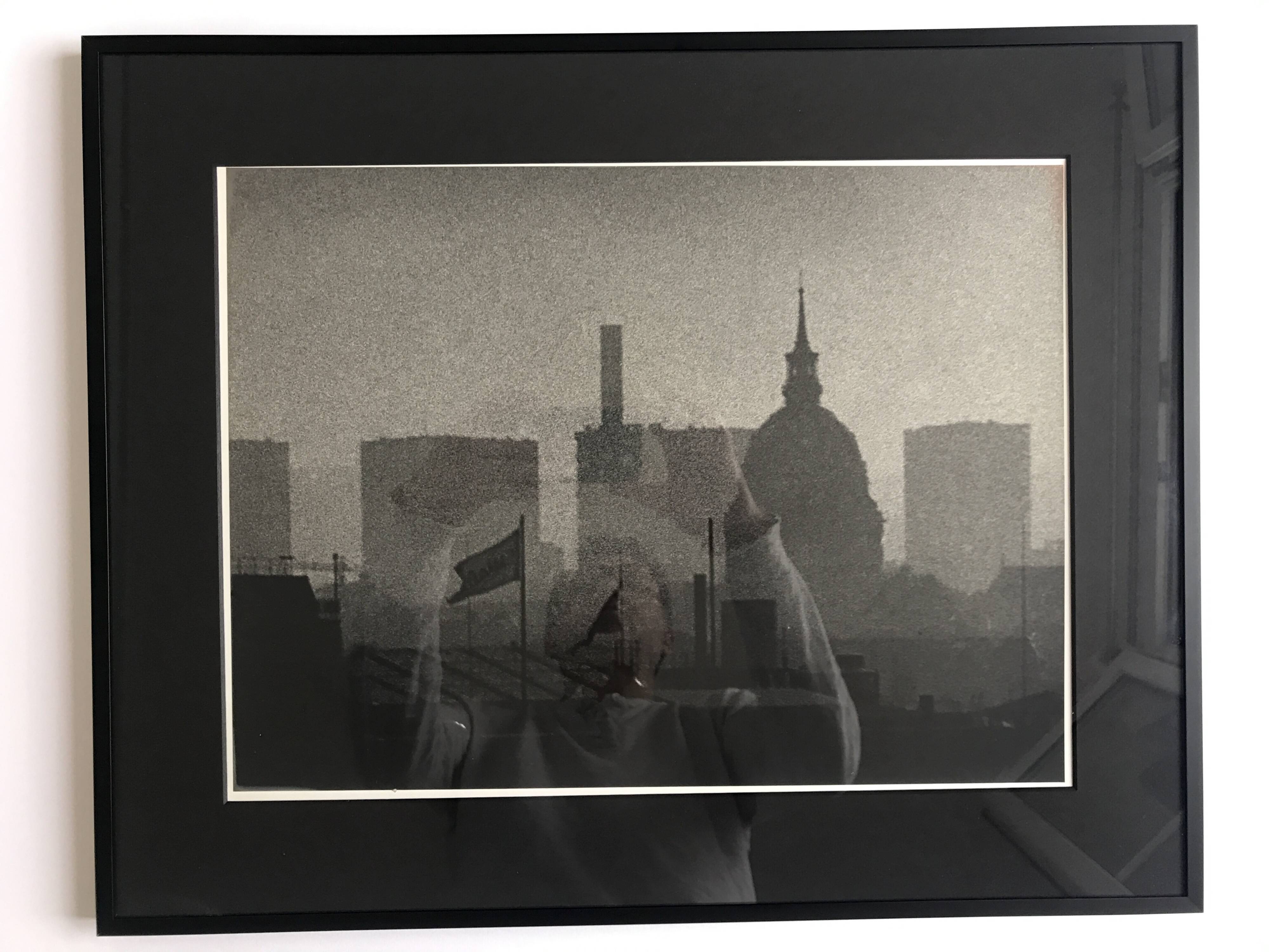 Rosine nusimovici, rooftops of paris from beaubourg, 1978. silver print