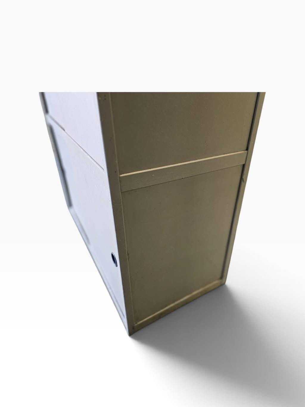 Light taupe vintage cabinet with sliding doors KEWLOX