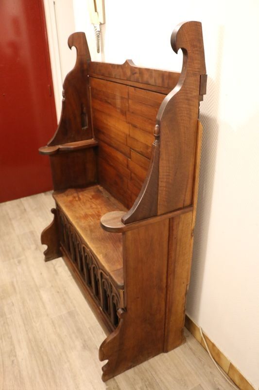 Antique wooden bank safe