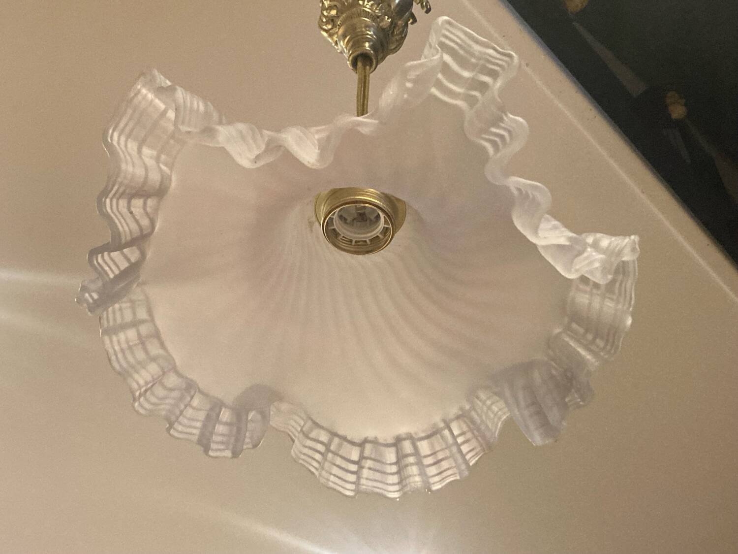 Lustre monte et baisse bronze ancien