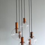 Large Copper & Glass Pendant Lamp from Raak, 1960s