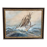 Frederick r. wagner (1864-1940): watercolor painting of a sailboat