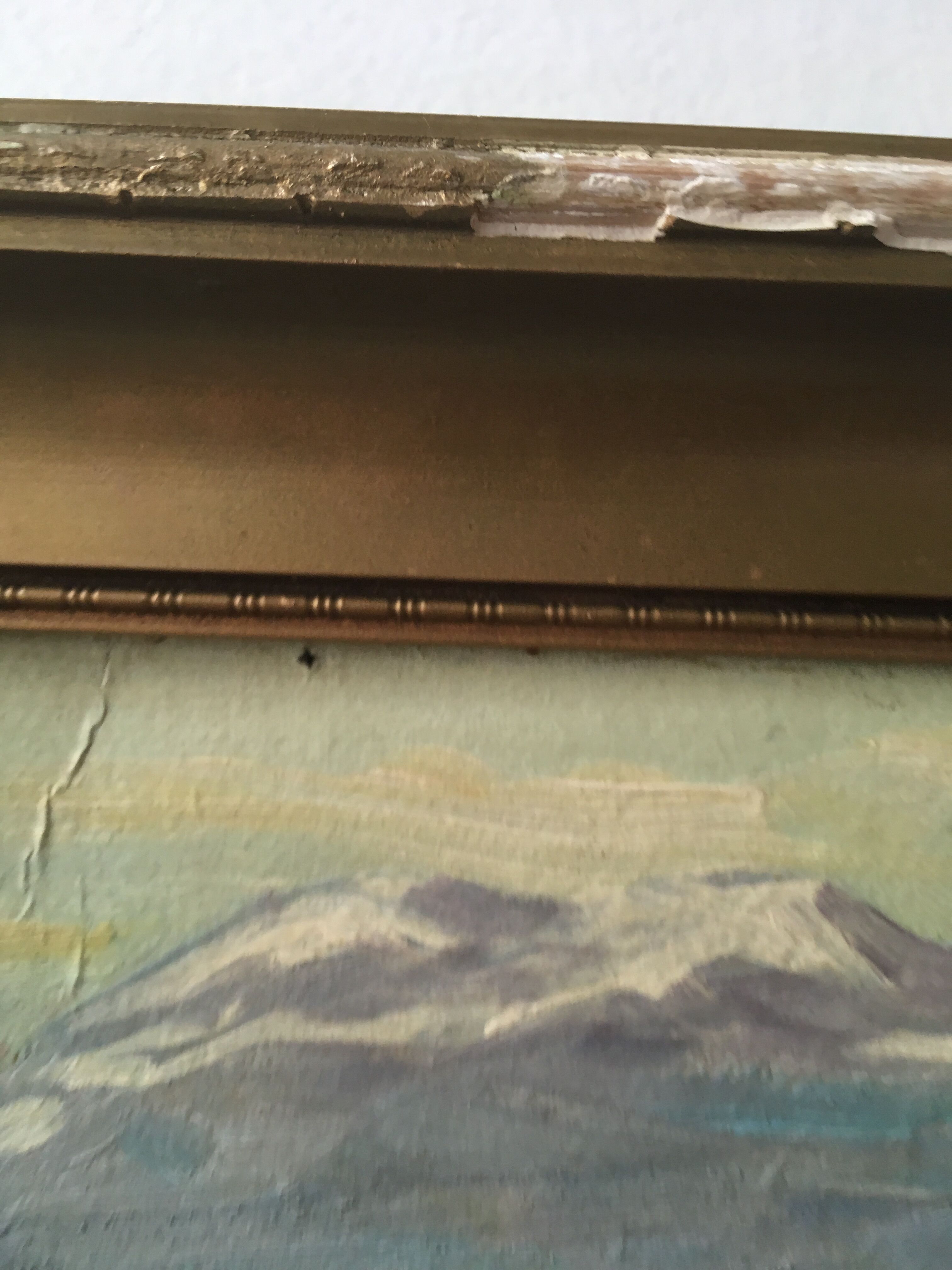 Painting oil mountain landscape