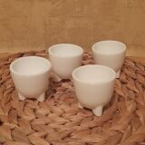 4 coquetiers floral decoration, Arcopal, 70s