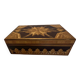 Boîte à bijoux en bois à marqueterie de paille