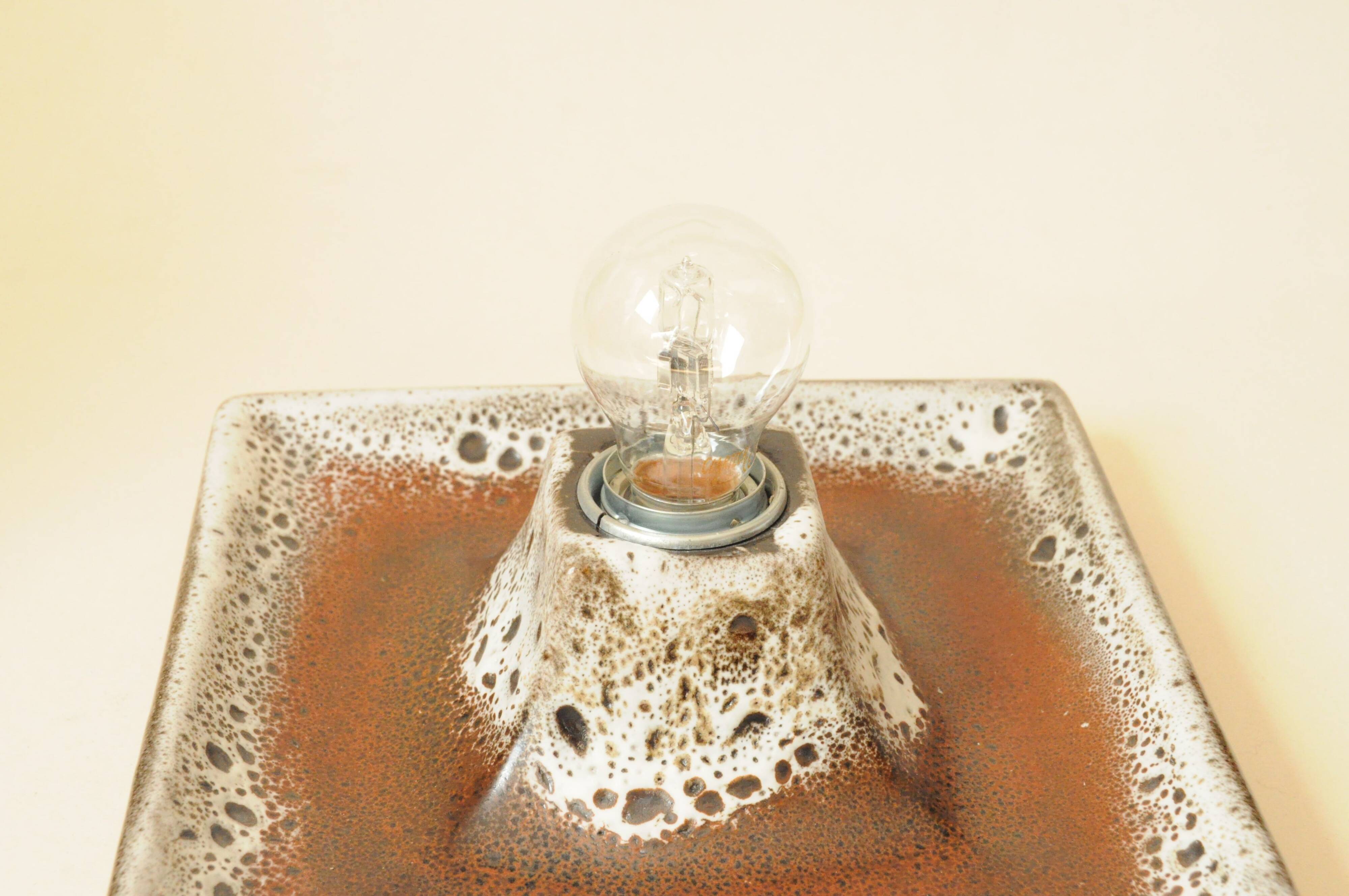 Fat Lava Brutalist Wall Lamp - 70s - Vintage Ceramic Wall Lamp