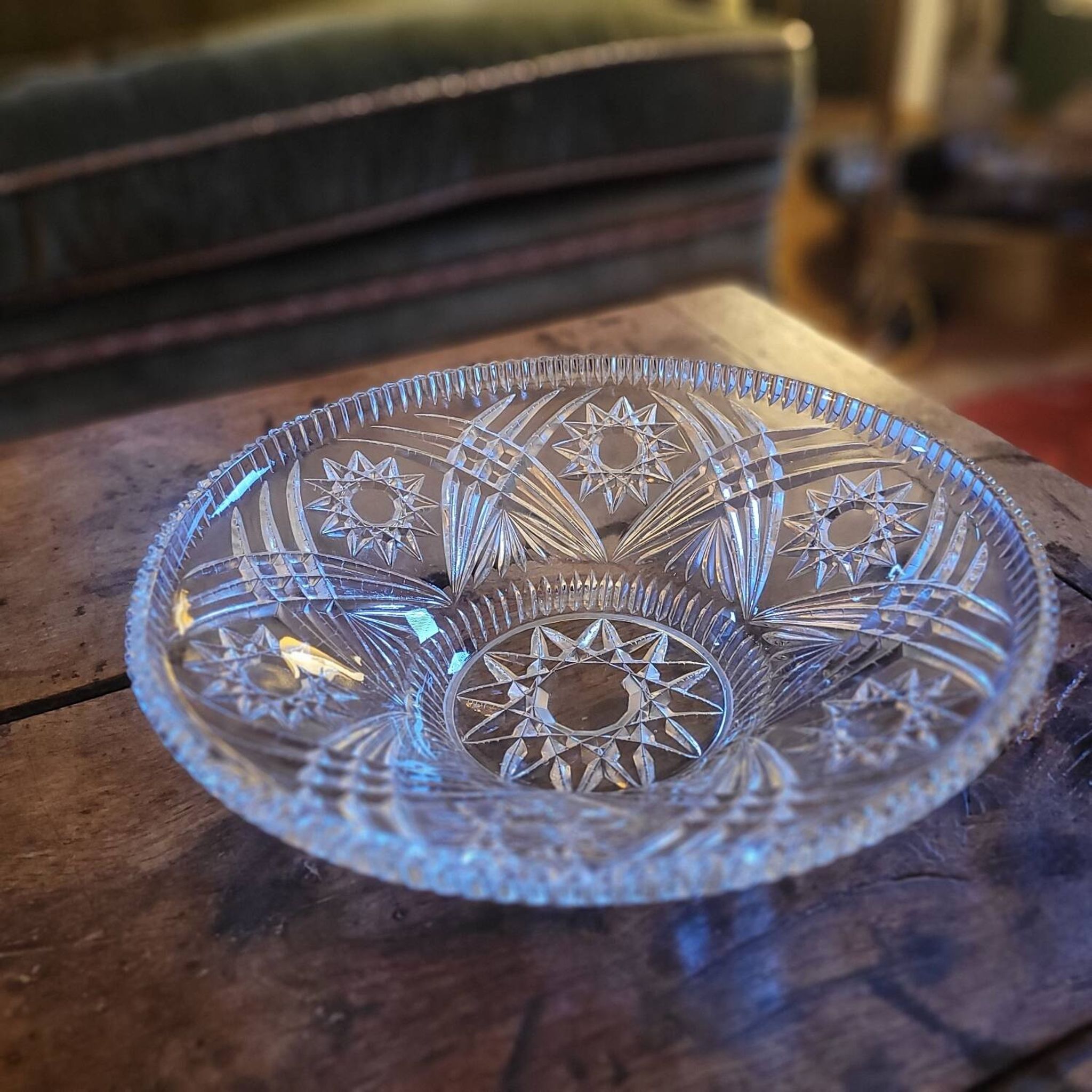 Cut glass cup from the 1950s–60s.
