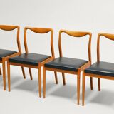 Lot de 4 chaises scandinaves vintage en bois — Années 60 — Style danois